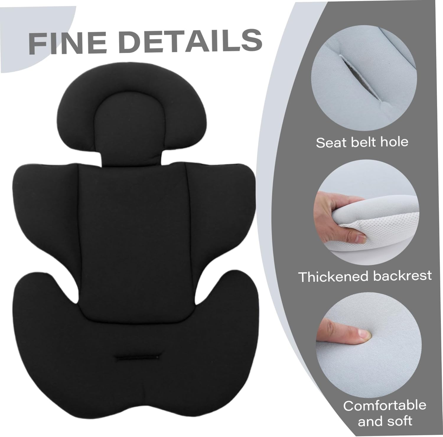 Car Seat Cushion for Baby, 360° Surround Anti-Collsion Infant Car Seat Insert, 2-in-1 Ergonomic Baby Car Seat Head and Body Support, Breathable Elastic Car Seat Insert